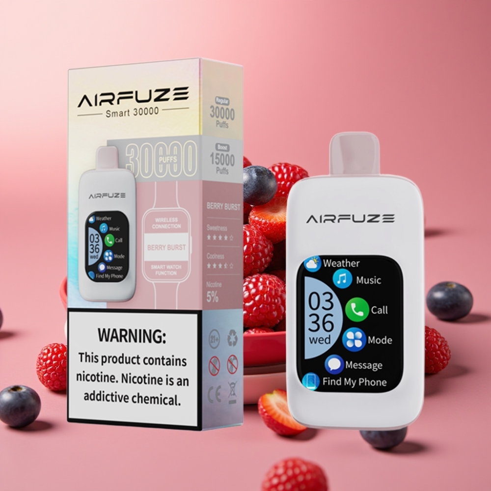 AirFuze Smart 30000 Puffs Berriesprud Disposable Pod med Touch Skærm & Type-C