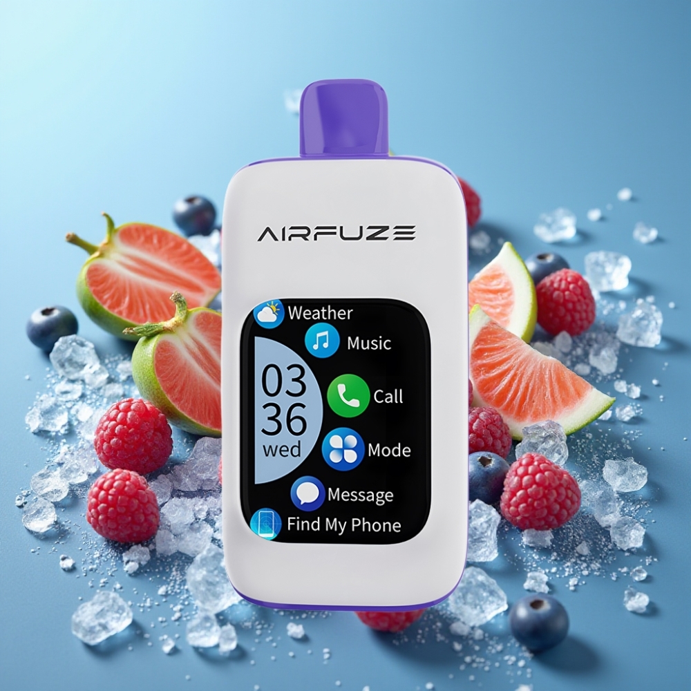 AirFuze Smart 30000 Puffs Blue Razz Is Touch Skærm Type-C 900mAh