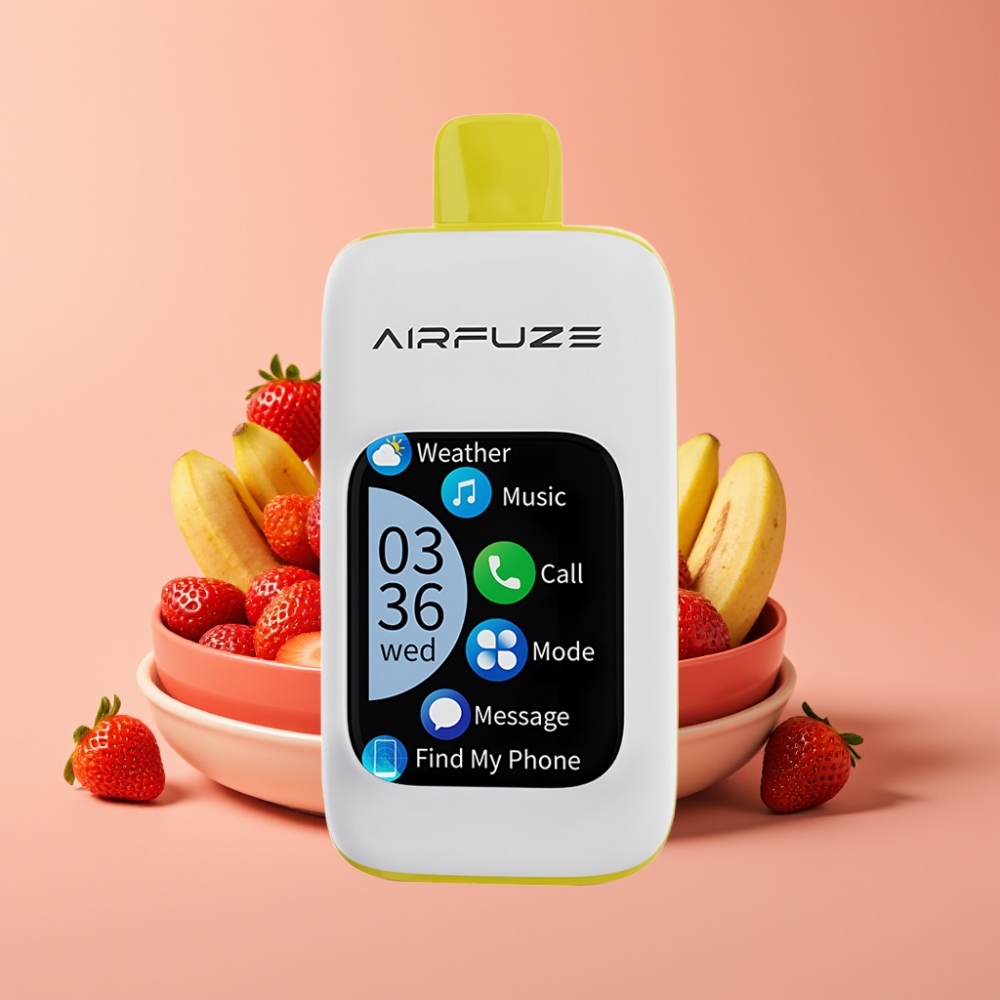 AirFuze Smart 30000 Puffs Disposable Pod Jordbær Banan Touch Skærm Type-C