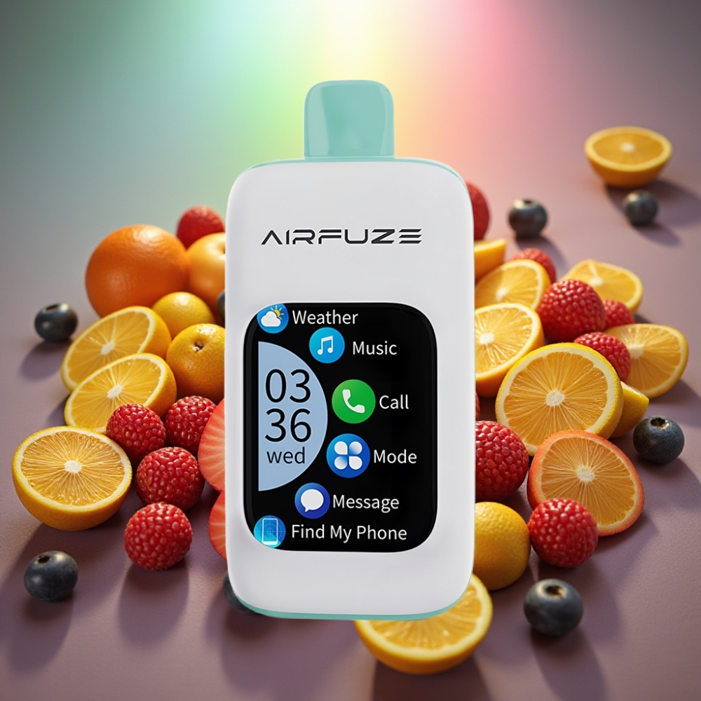 AirFuze Smart 30000 Puffs Disposable Pod Regnbue Frugt Eksplosion Touch Skærm Type-C