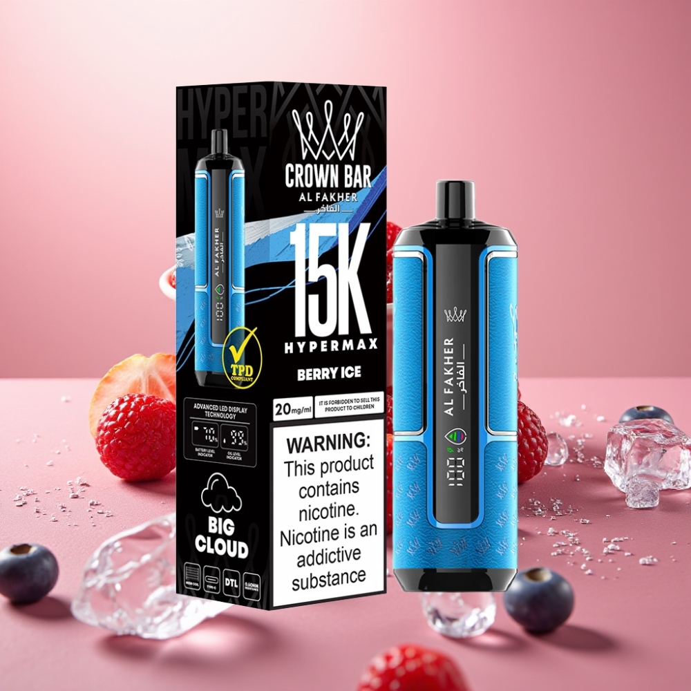 Al Fakher Crown Bar 15K Hypermax Engangs Vape Kit 22ml Bær Is 15.000 Puf