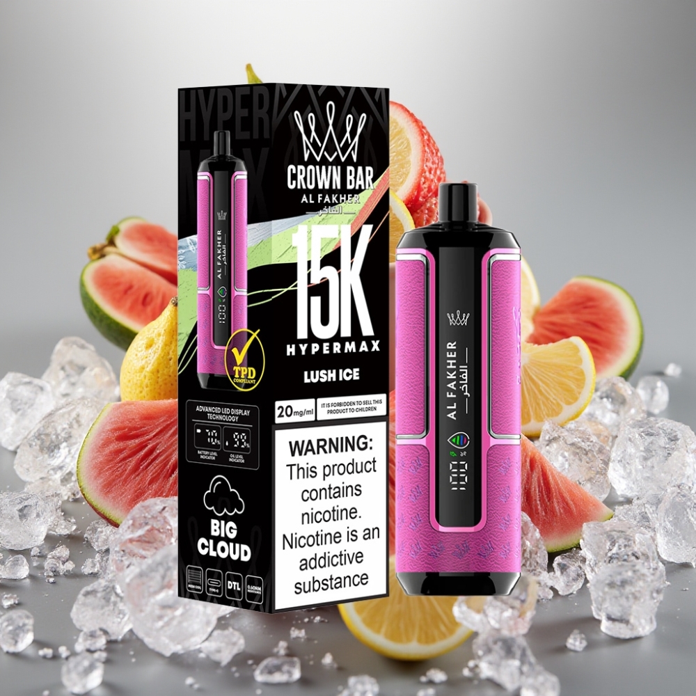 Al Fakher Crown Bar 15K Hypermax Engangs Vape Kit med Luch Is – 22ml – 600mAh – Type-C