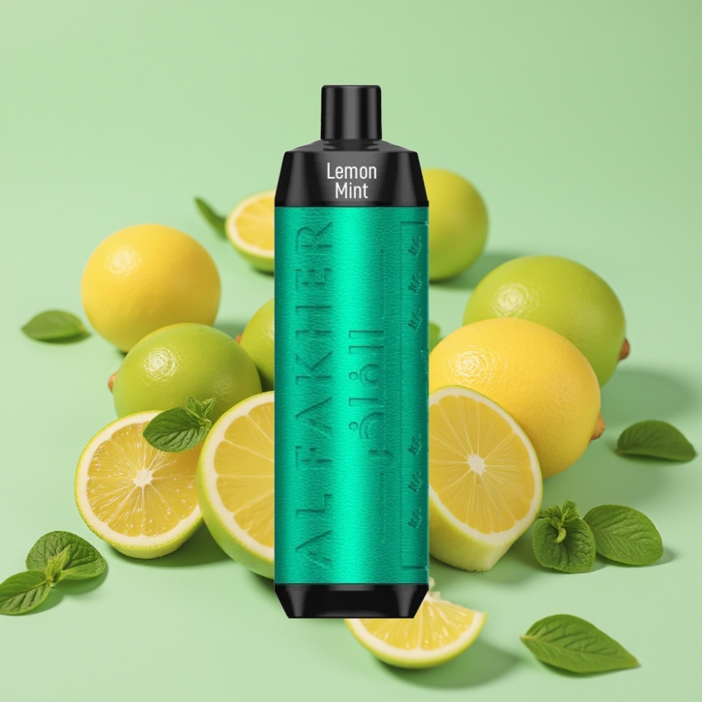 Al Fakher Crown Bar 8000 Citronmynte Crystal Disposable Vape med 18ml e-Liquid og 600mah Battery