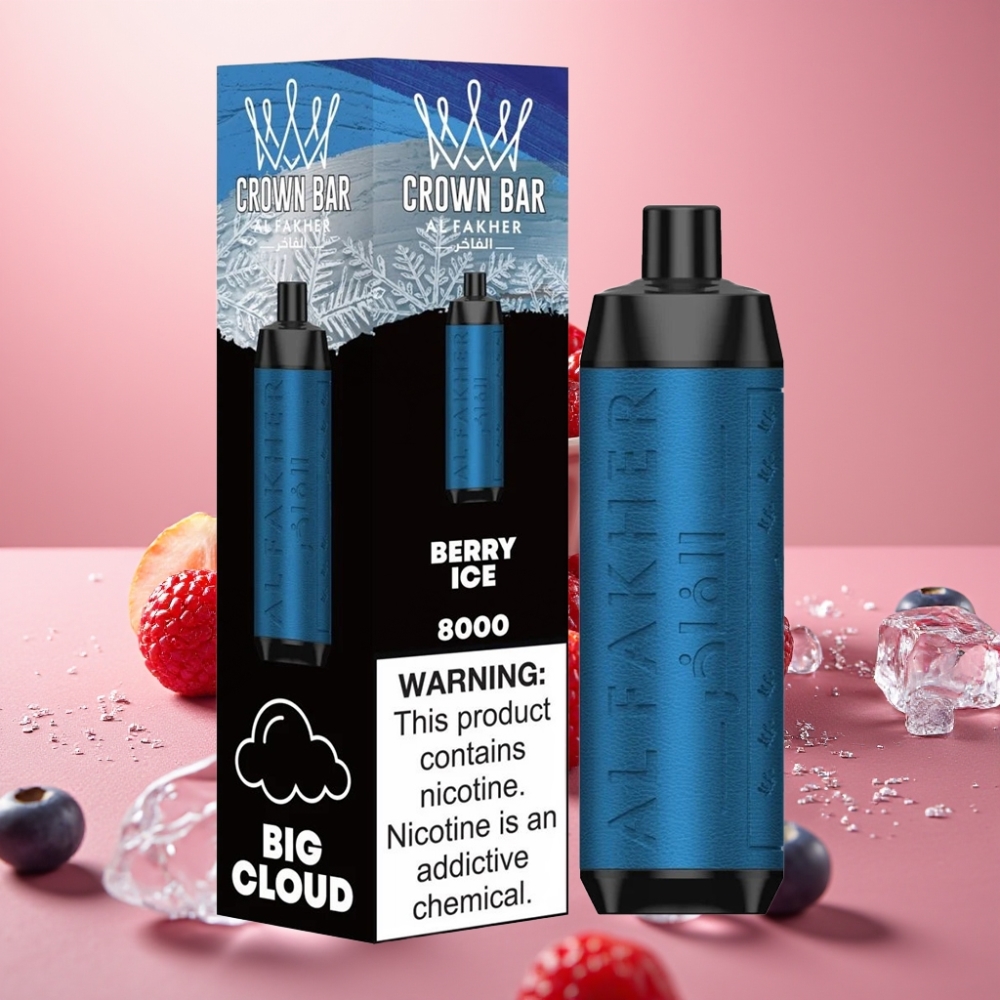 Al Fakher Crown Bar 8000 Crystal Disposable Vape Bær Is 600mAh 18ml 5mg