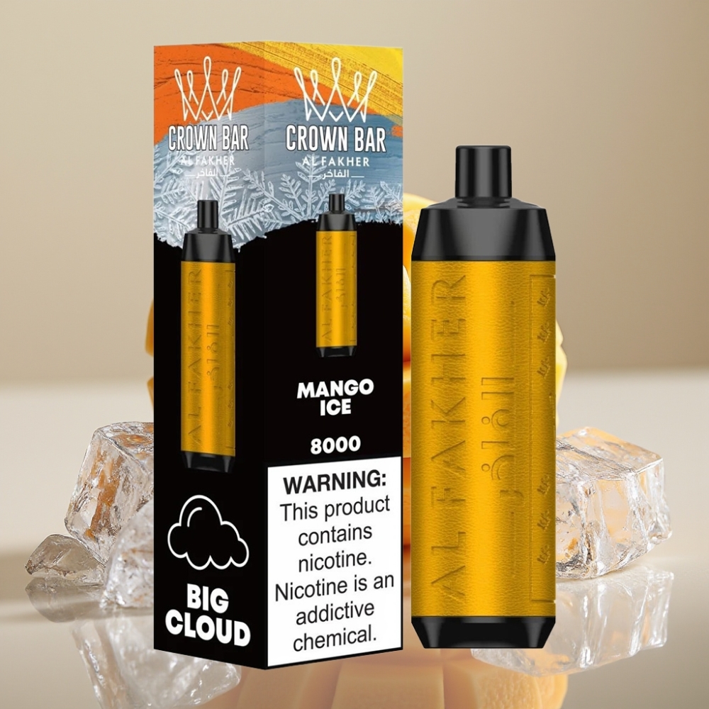 Al Fakher Crown Bar 8000 Crystal Disposable Vape Mango Is 600mAh 18ml 5mg