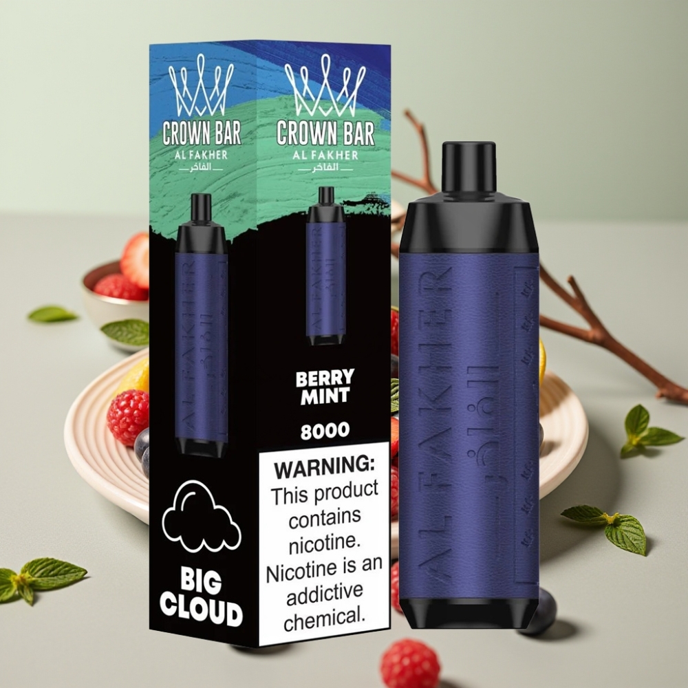 Al Fakher Crown Bar 8000 Crystal Engangs Vape Bær Mynte 18ml 5mg
