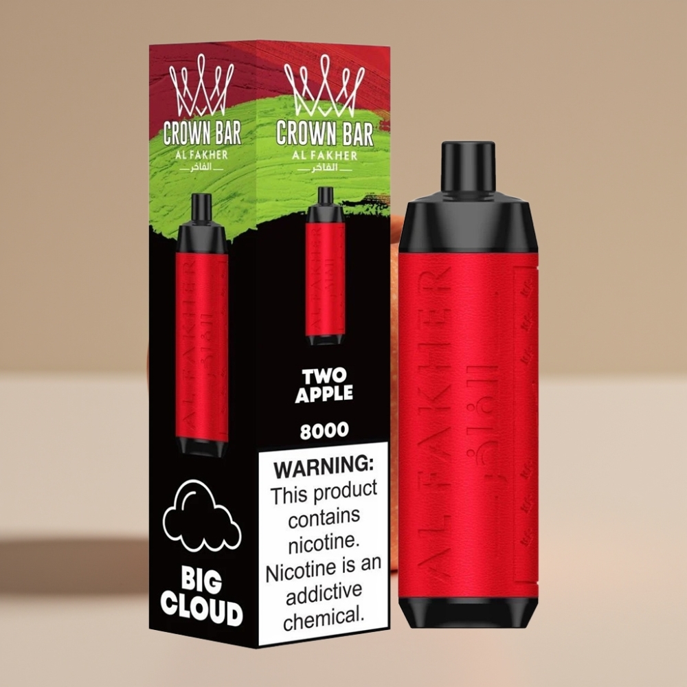 Al Fakher Crown Bar 8000 Crystal To Æbler Disposable Vape 600mAh 18ml 5mg