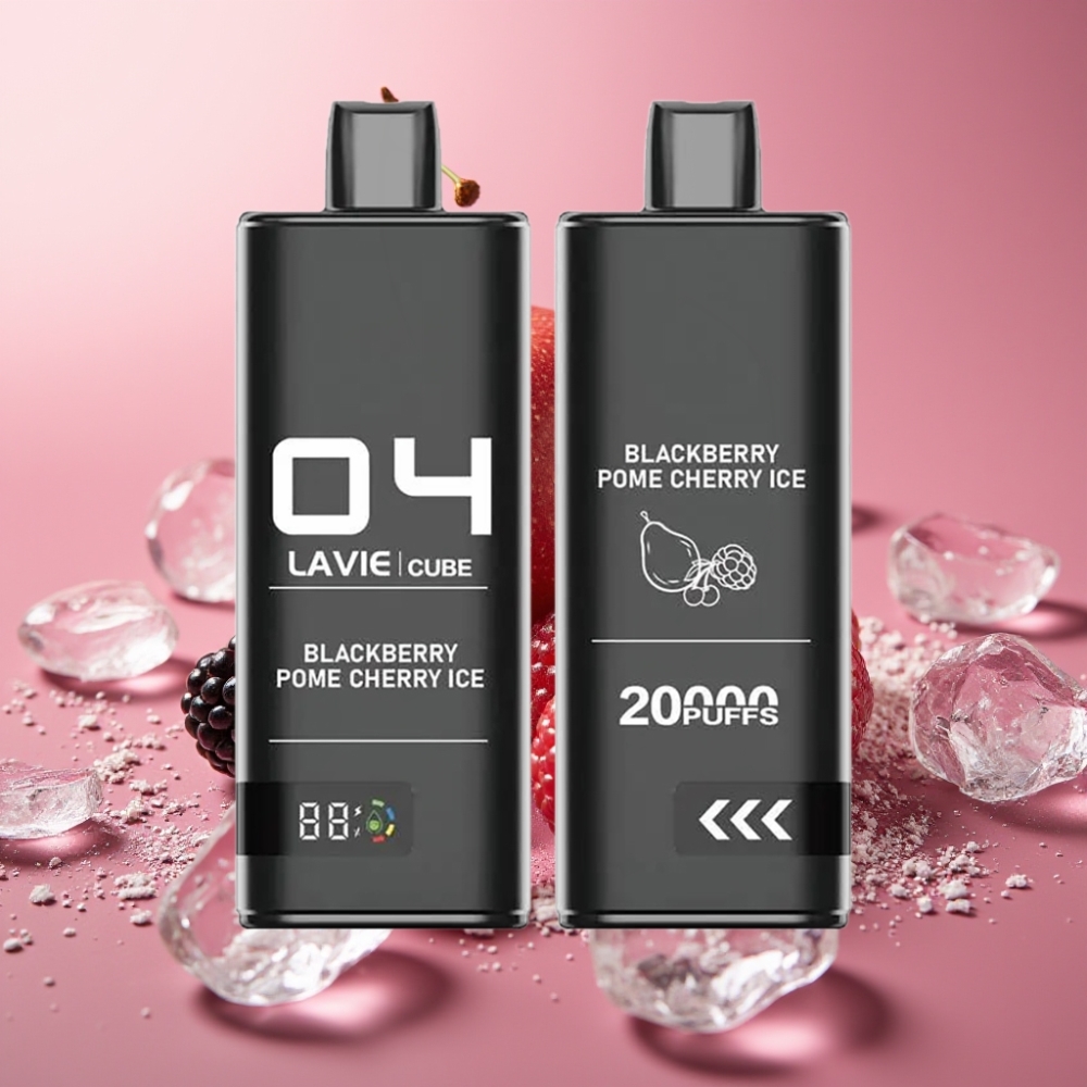 Lavie Cube 20000 Puffs Engangs Vape 28ML 2%/5% Salt Nikotin Type C - Bjørnebær Granatæble Is