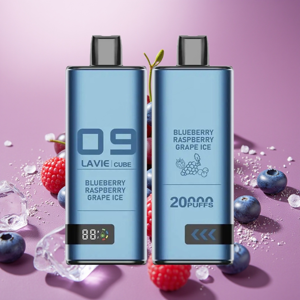 Lavie Cube 20000 Puffs Engangs Vape Blåbær Hindbær Vindrue Is 28ML Type C