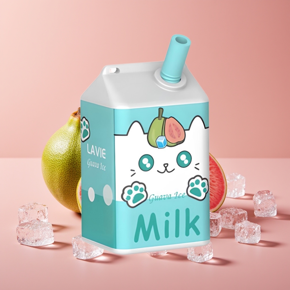 LAVIE Milk 7000 Puffs Guava Is (Guava Ice) 16ML 5% Nikotin Type C Opladning