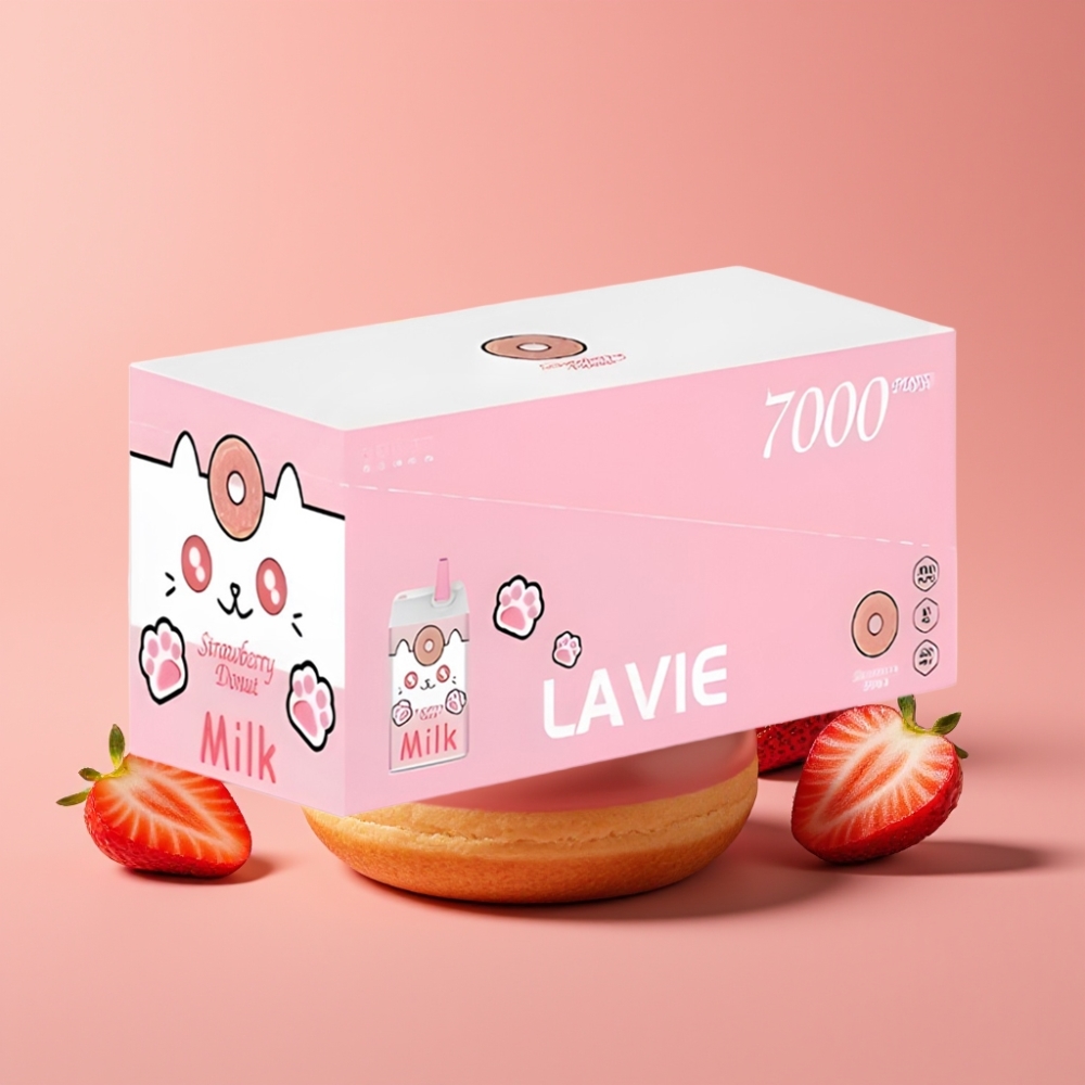LAVIE Milk 7000 Puffs Jordbær Donut 16ML Type C vape distributor in Denmark