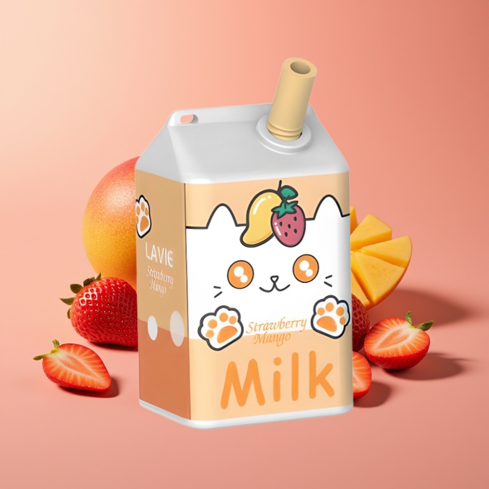 LAVIE Milk 7000 Puffs Jordbær Mango 16ML Type C vape distributor in Denmark