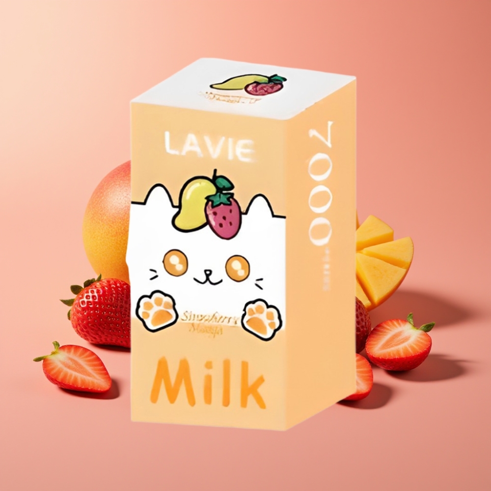 LAVIE Milk 7000 Puffs Jordbær Mango 16ML Type C vape distributor in Denmark
