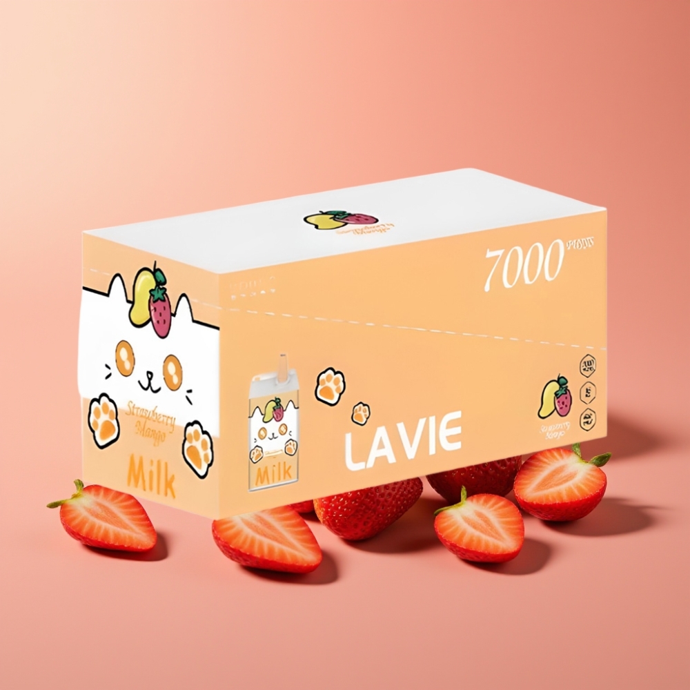 LAVIE Milk 7000 Puffs Jordbær Mango 16ML Type C vape distributor in Denmark