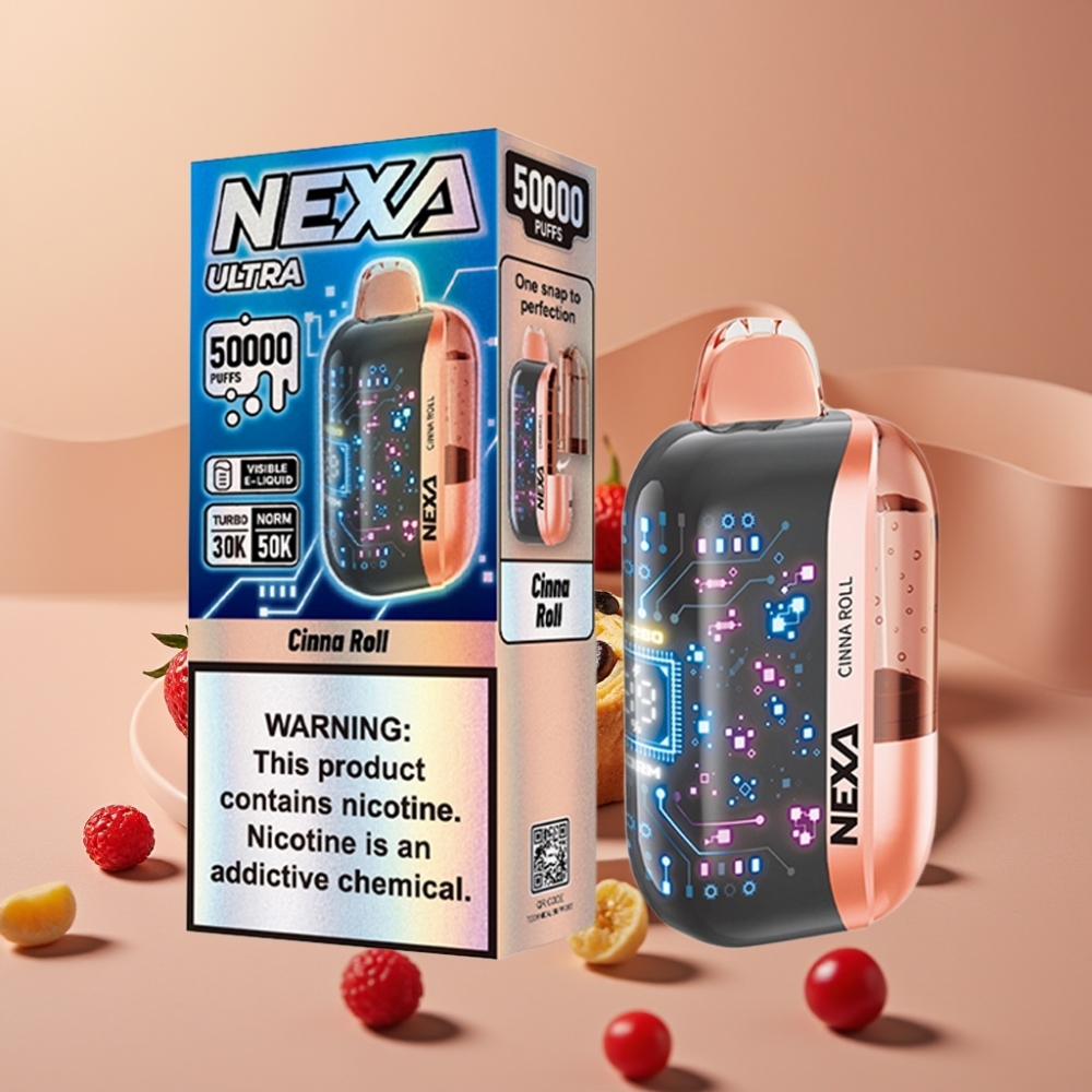 NEXA Ultra 50K 20ml 5% Nikotin Kanelbolle 0.9ohm Dual Mesh