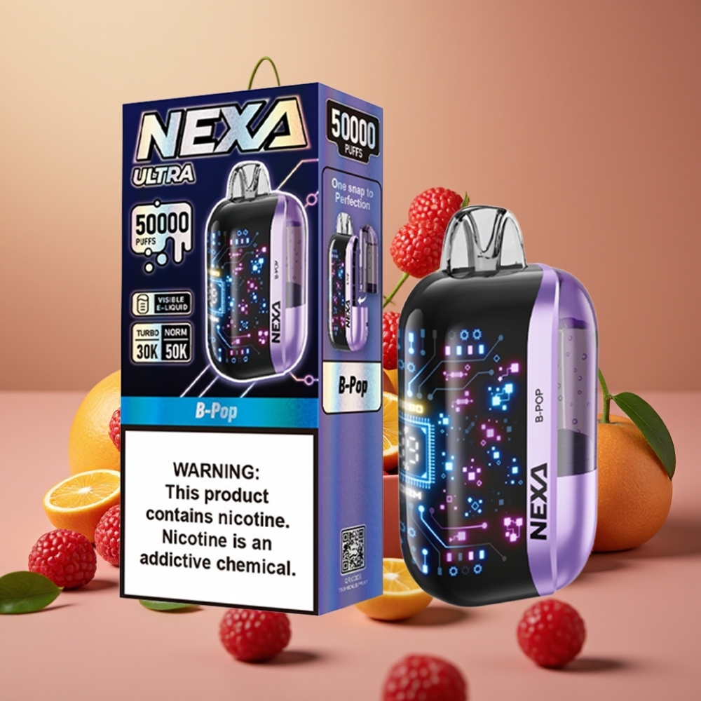 NEXA Ultra 50K B-Pop Engangs Vape med 20ml & Skærm vape distributor in Denmark