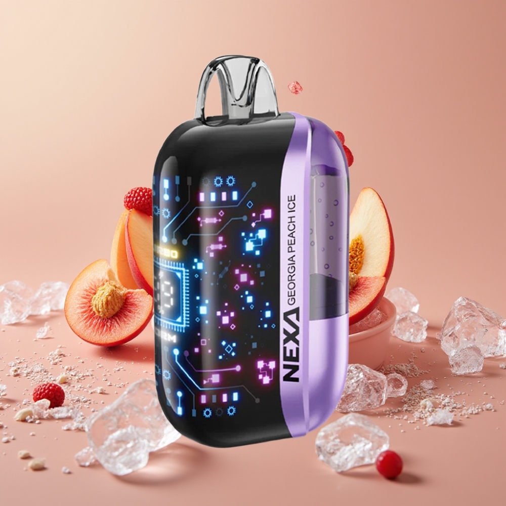 NEXA Ultra 50K Disposable Vape 20ml 5% Nikotin Georgia Fersken Is 3D-skærm