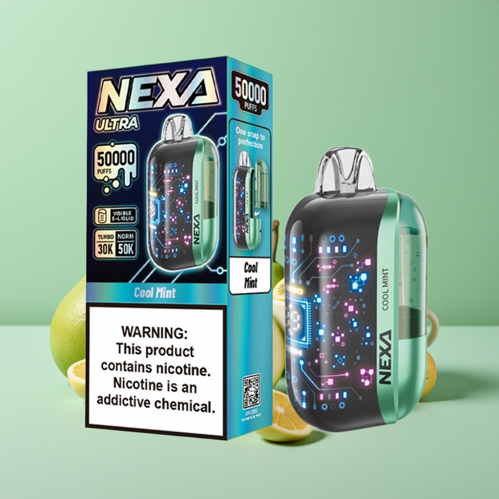 NEXA Ultra 50K Disposable Vape 20ml Kølig Mynte 800mah Type-C Skærm