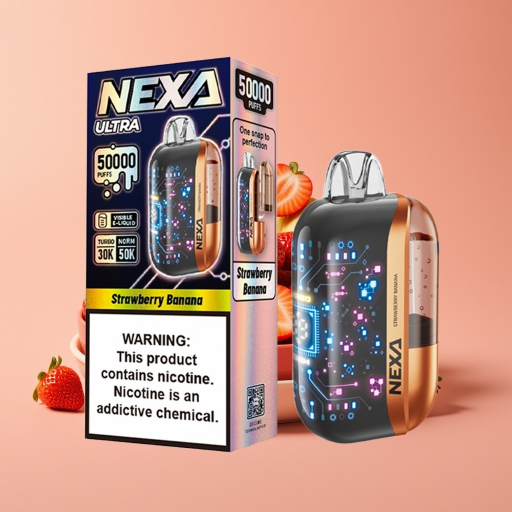 NEXA Ultra 50K Engangs Vape Jordbær Banan 20ml 5% Nikotin Type-C