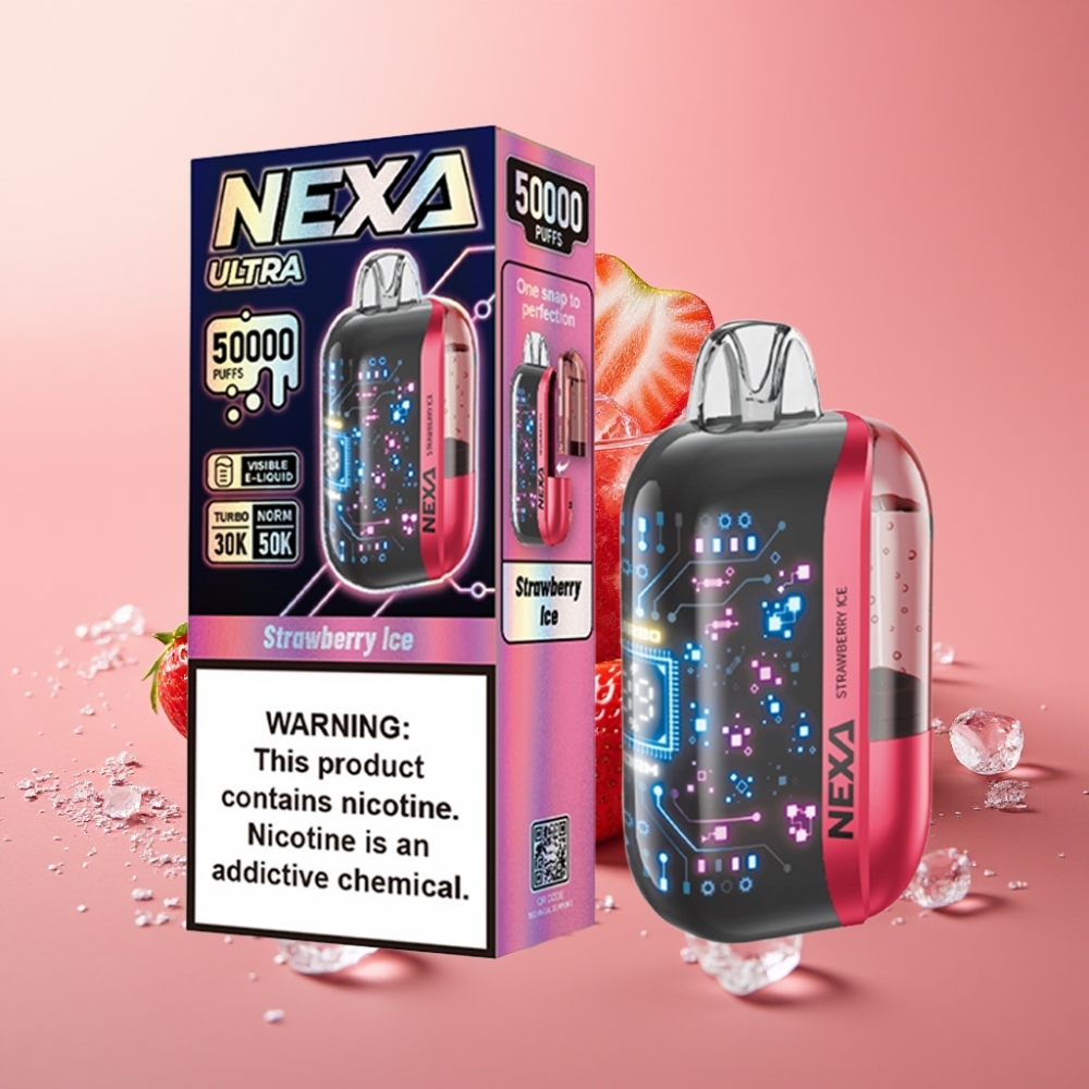 NEXA Ultra 50K Engangs Vape Jordbær Is 20ml 5% Nikotin Type-C