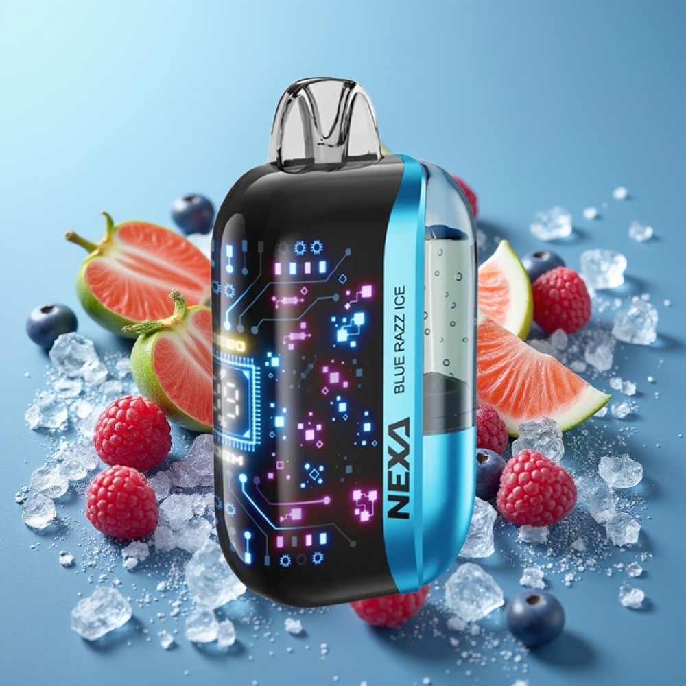NEXA Ultra 50K Smøgerfri E-Cigaret Blå Hindbær Is 20ml 5% Nikotin Type-C