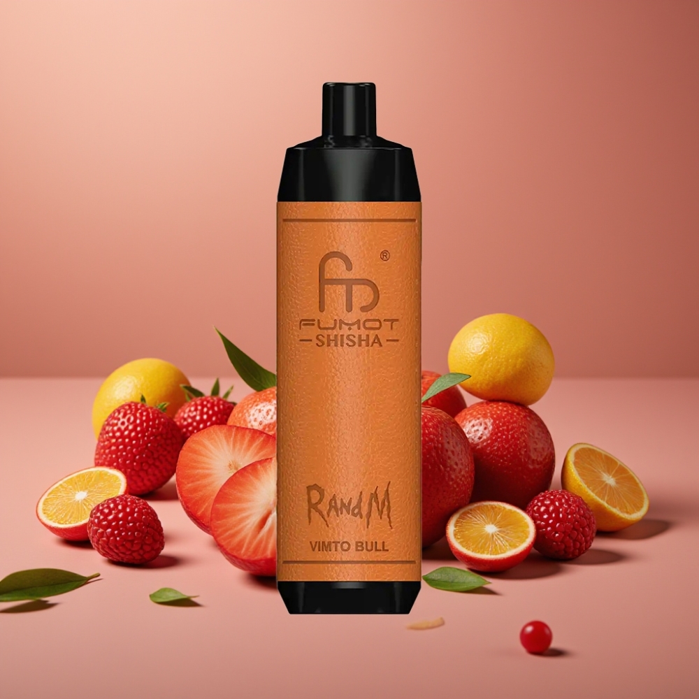 RandM Fumot Shisha 10000 Puffs 18ml 0.5% Nikotin Vimto Tyr LED Type-C