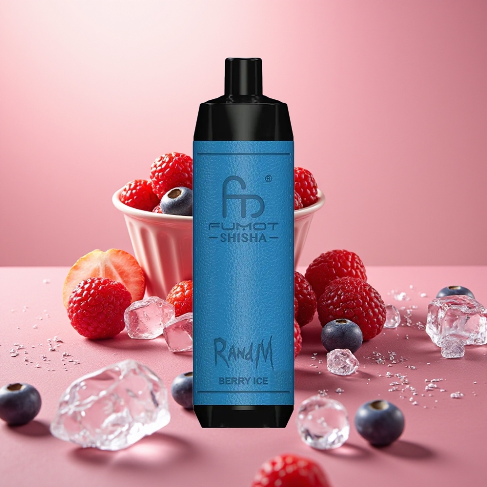 RandM Fumot Shisha 10000 Puffs 18ml Bær Is Type-C 0.5% Nikotin