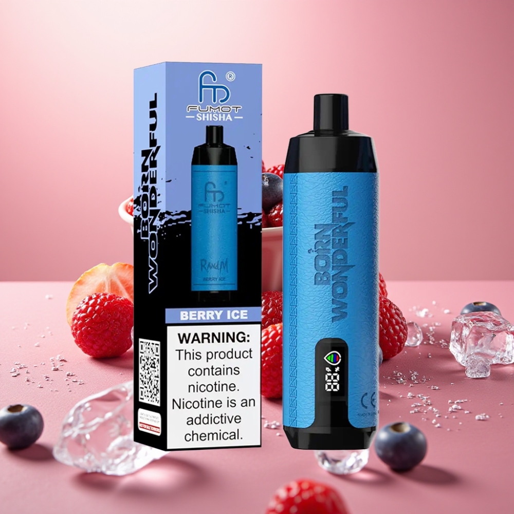 RandM Fumot Shisha 10000 Puffs 18ml Bær Is Type-C 0.5% Nikotin