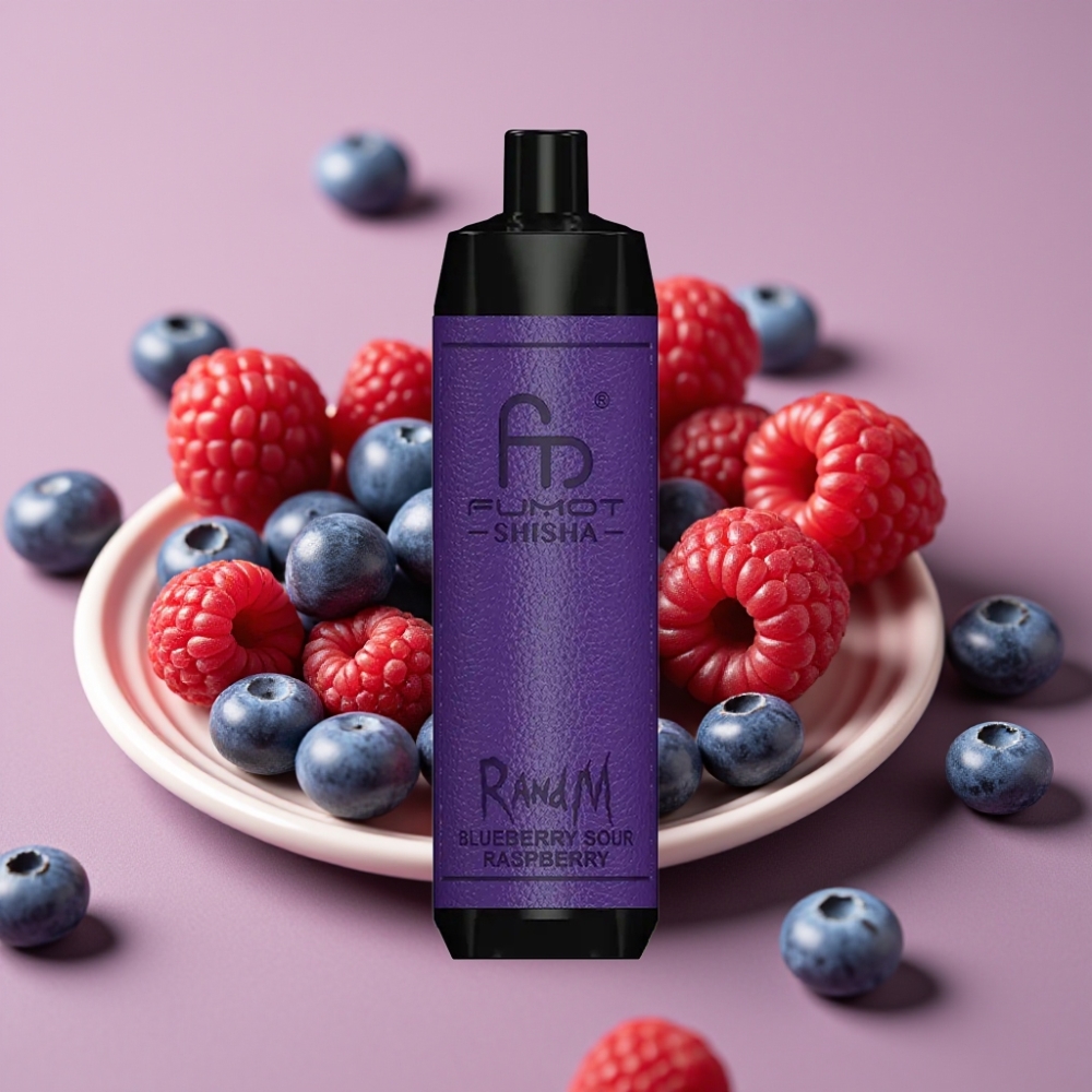 RandM Fumot Shisha 10000 Puffs 18ml Blåbær Sur Hindbær Type-C 850mAh