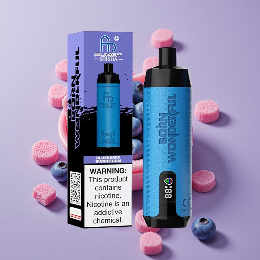 RandM Fumot Shisha 10000 Puffs 18ml Blåbærtyggegummi Disposable Vape