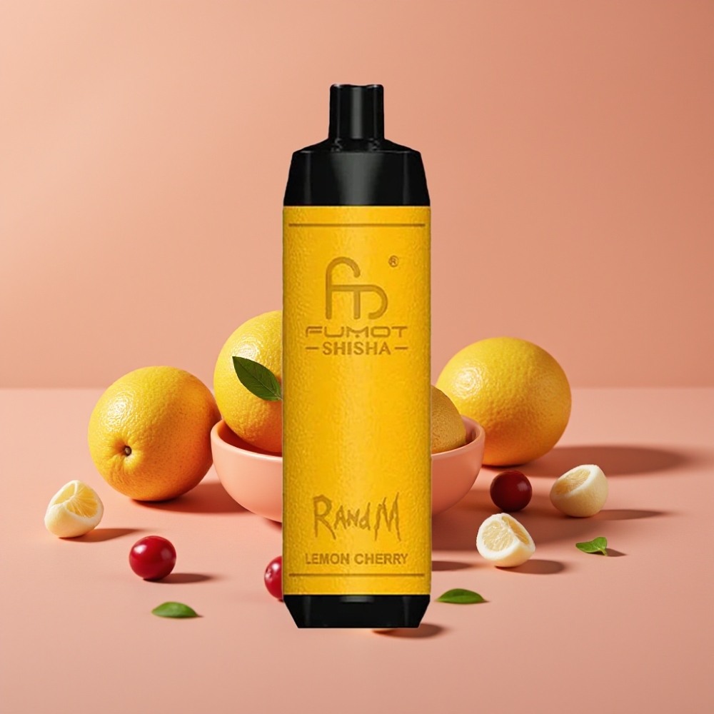 RandM Fumot Shisha 10000 Puffs 18ml Citron Kirsebær Type-C LED