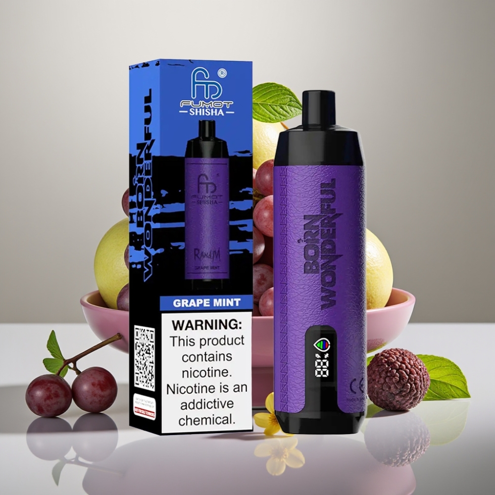RandM Fumot Shisha 10000 Puffs 18ml Druemynte Type-C 0,5% Nikotin