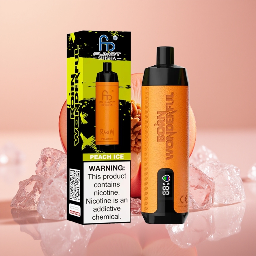 RandM Fumot Shisha 10000 Puffs 18ml Ferskvand Is Type-C LED