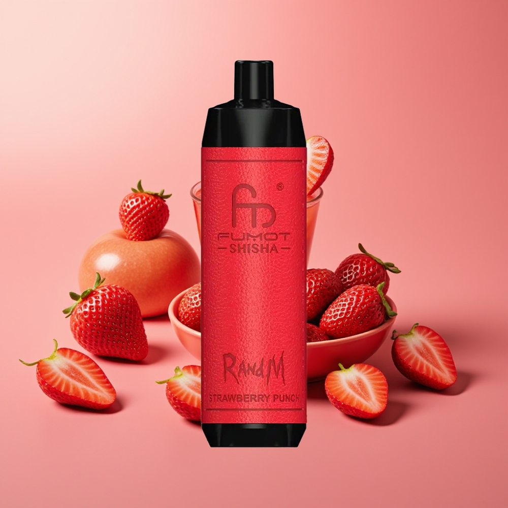 RandM Fumot Shisha 10000 Puffs 18ml Jordbær Punch 850mAh Type-C