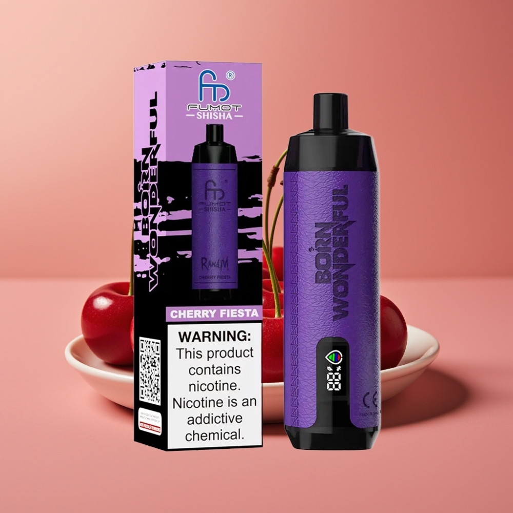 RandM Fumot Shisha 10000 Puffs 18ml Kirsebær Fiesta Type-C 850mAh