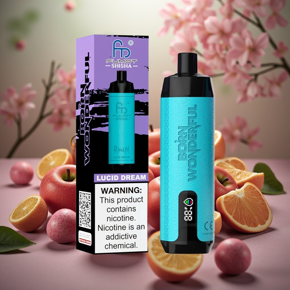 RandM Fumot Shisha 10000 Puffs 18ml Lys Drøm Type-C 0,5% Nikotin