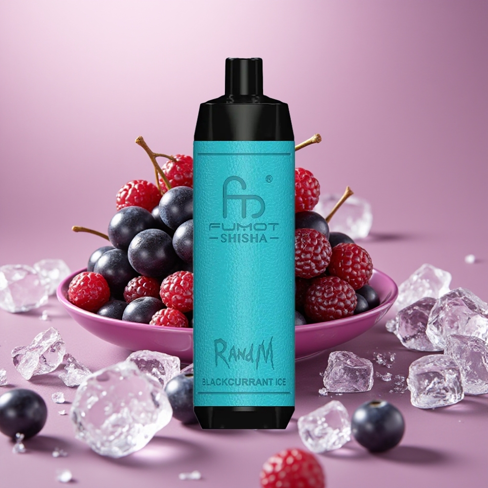 RandM Fumot Shisha 10000 Puffs 18ml Solbær Is Type-C 0.5% Nikotin