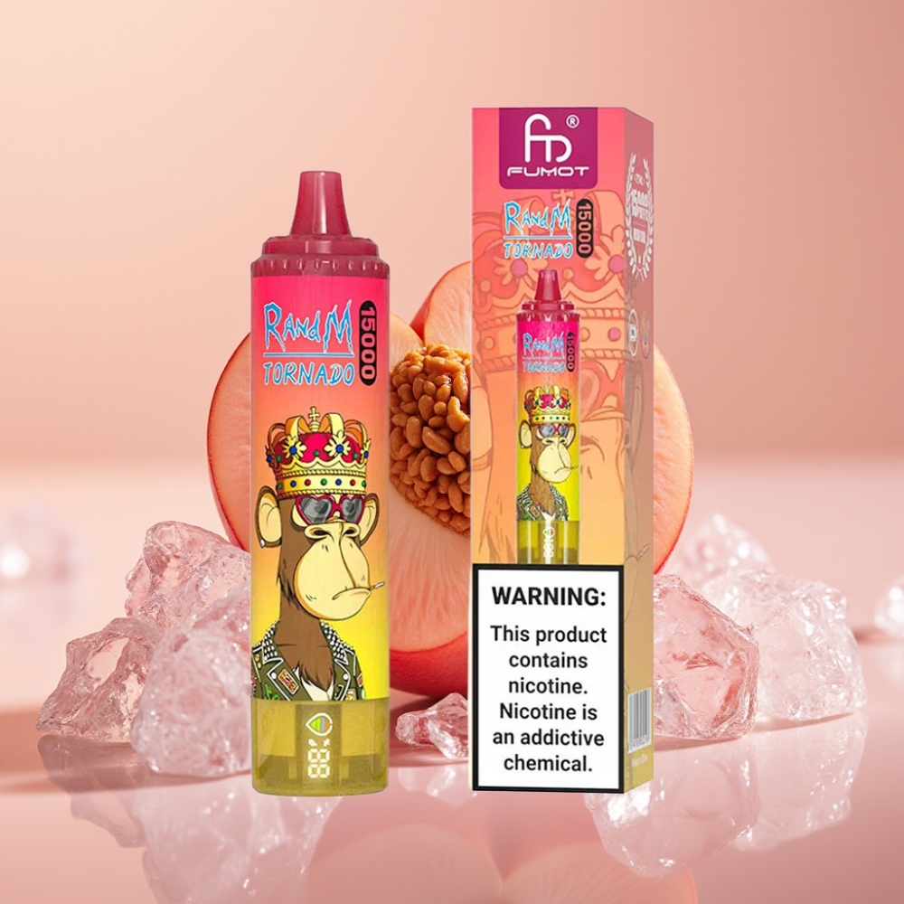 Fumot RandM Tornado 15000 Puffs 25ml 850mAh Fersken Is Mesh Coil