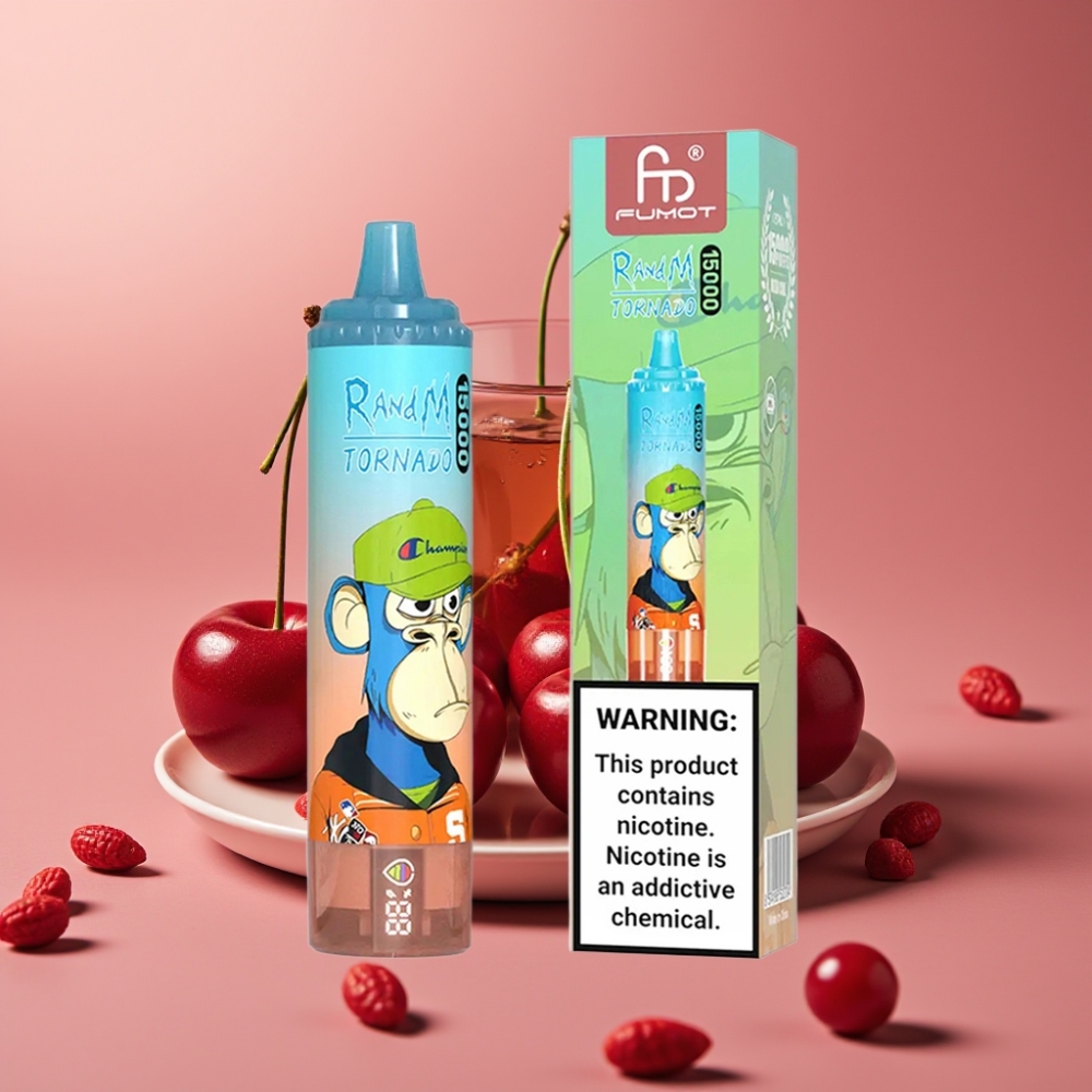 Fumot RandM Tornado 15000 Puffs 25ml 850mAh Kirsebær Cola Mesh Coil
