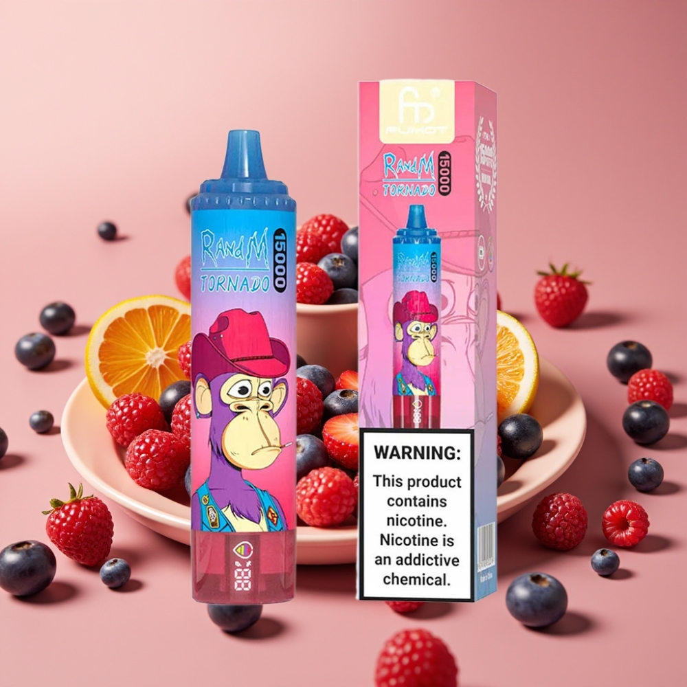 Fumot RandM Tornado 15000 Puffs 25ml 850mAh Type-C Blandet Bær Mesh Coil