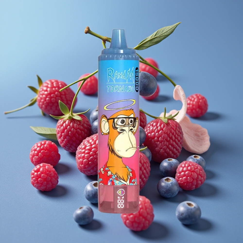 Fumot RandM Tornado 15000 Puffs 25ml Blå Hindbær Kirsebær Mesh Coil Type-C