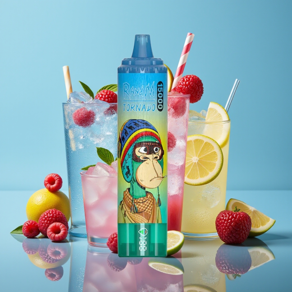 Fumot RandM Tornado 15000 Puffs 25ml Blå Hindbær Lemonade 850mAh Mesh