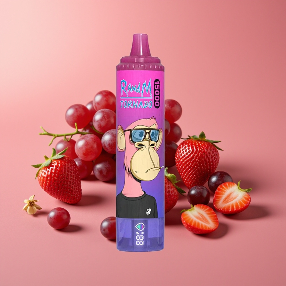Fumot RandM Tornado 15000 Puffs 25ml Jordbær Drue Mesh Coil Type-C