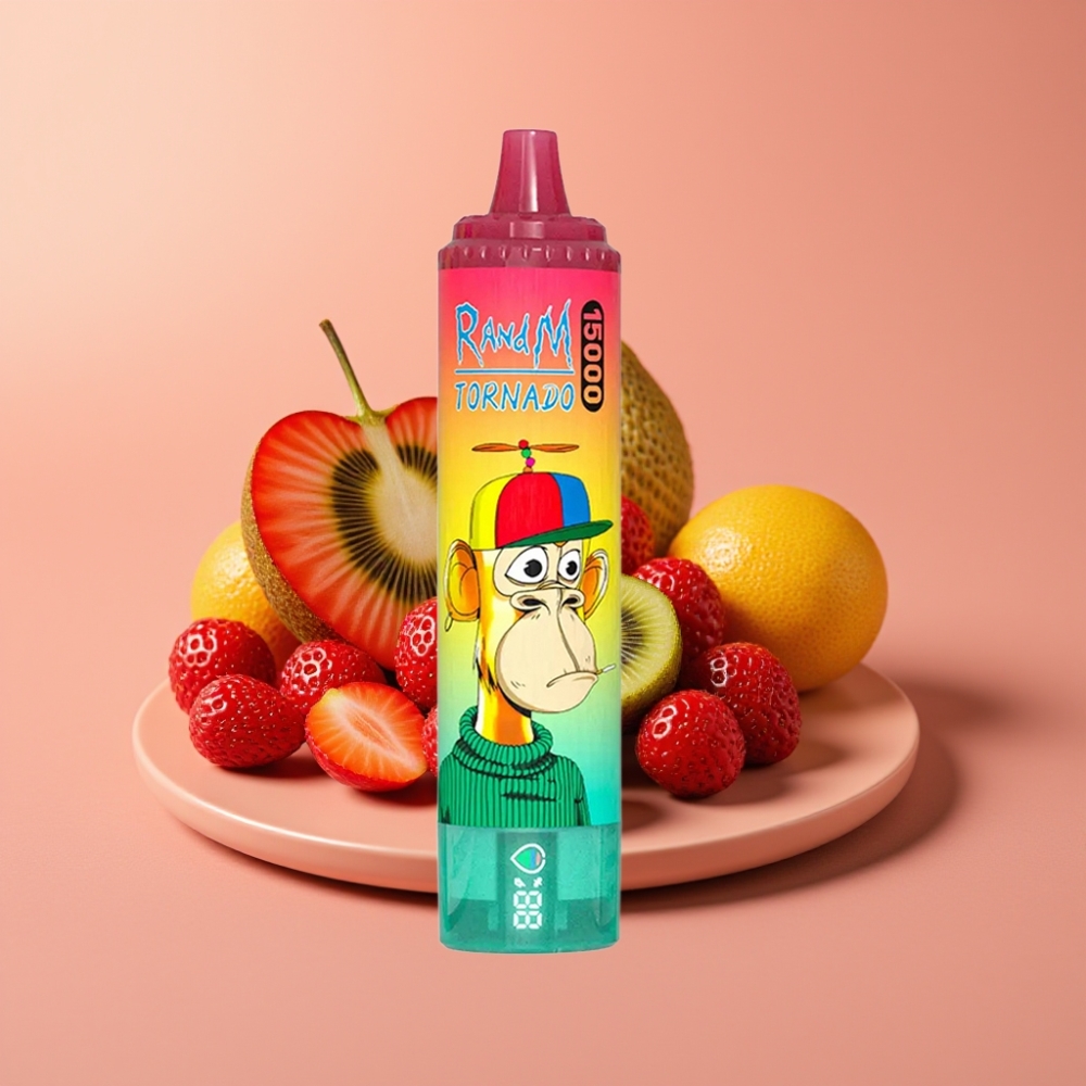 Fumot RandM Tornado 15000 Puffs 25ml Jordbær Kiwi Mesh Coil Type-C