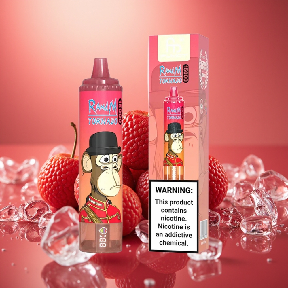 Fumot RandM Tornado 15000 Puffs 25ml Rød Energi Is Mesh Coil Type-C