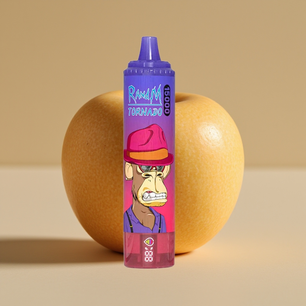 Fumot RandM Tornado 15000 Puffs 25ml Sur Æble Mesh Coil Type-C LCD