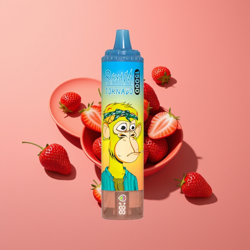 Fumot RandM Tornado 15000 Puffs Jordbær 25ml 850mAh Mesh Coil Type-C
