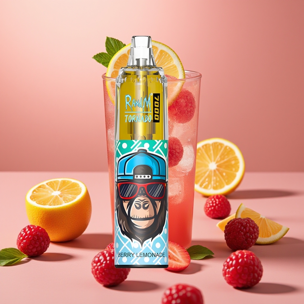 Fumot Tornado 7000 Puffs 14ML Bær Lemonade Type-C Luftjusterbar