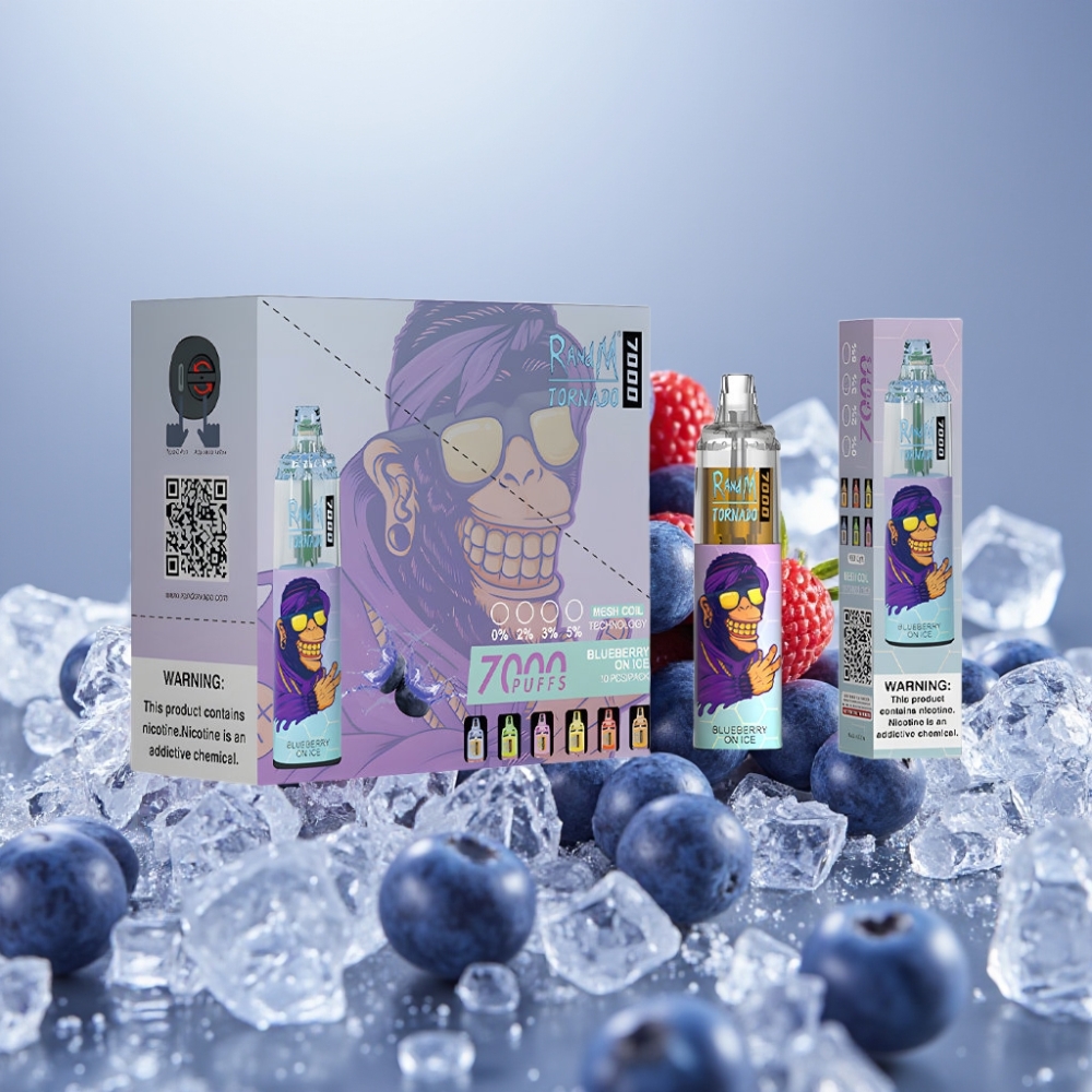 Fumot Tornado 7000 Puffs 14ML Blåbær På Is Disposable Vape