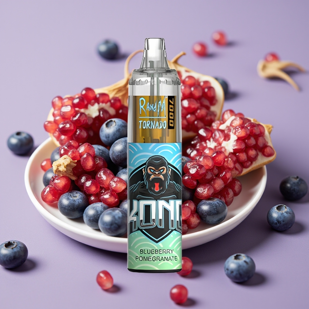 Fumot Tornado 7000 Puffs 14ML Bluberry Granatæble Type-C RGB Luftjusterbar